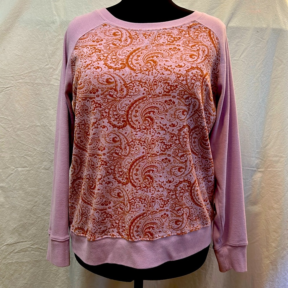 Eddie Bauer crew neck sweatshirt. XL, mauve and orange. $18